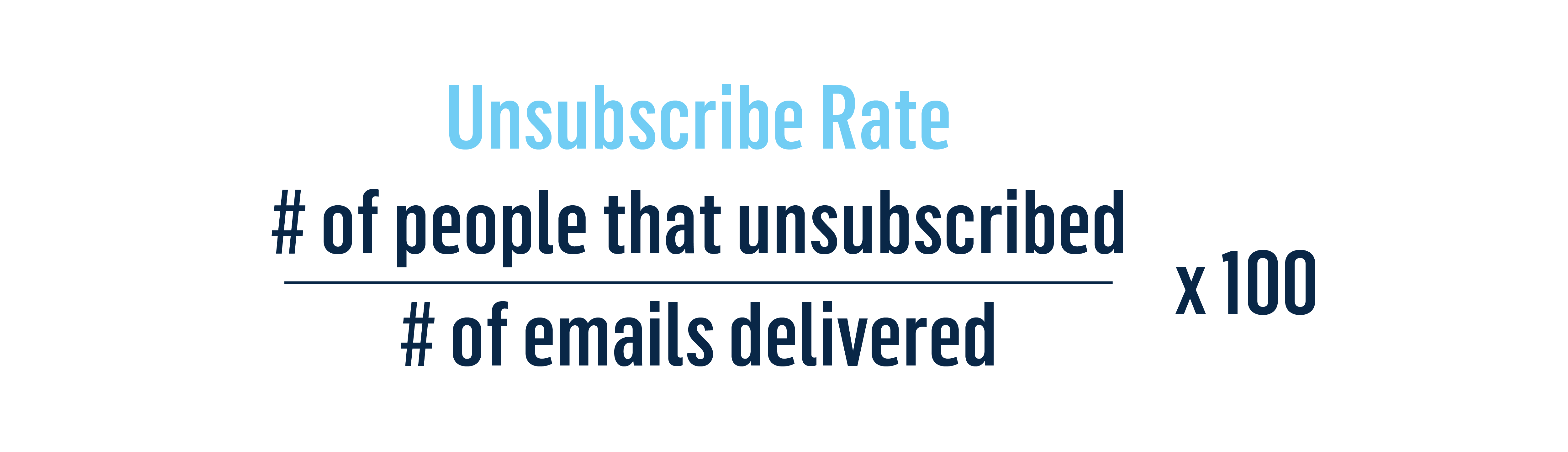 # of people that unsubscribed / # of emails delivered X 100