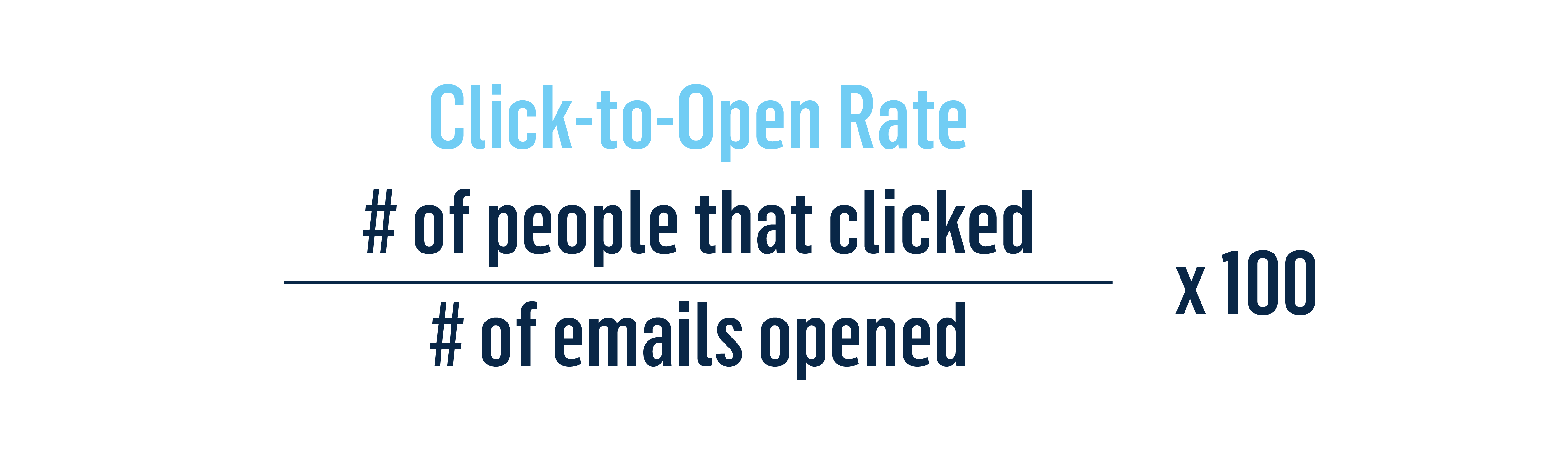 Click-to-Open Rate: # of people that clicked / # of emails opened x 100