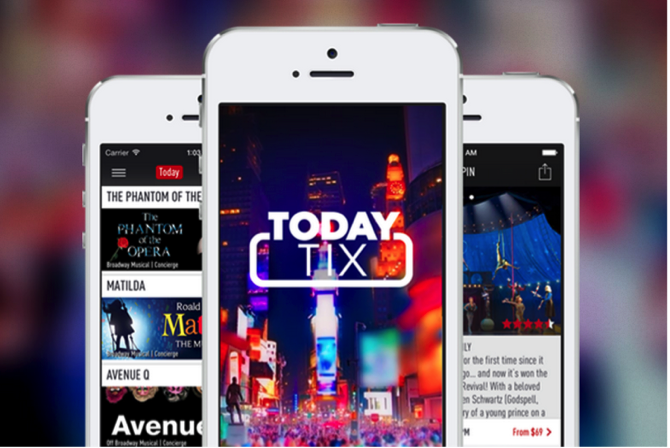iphone open to TodayTix's mobile site