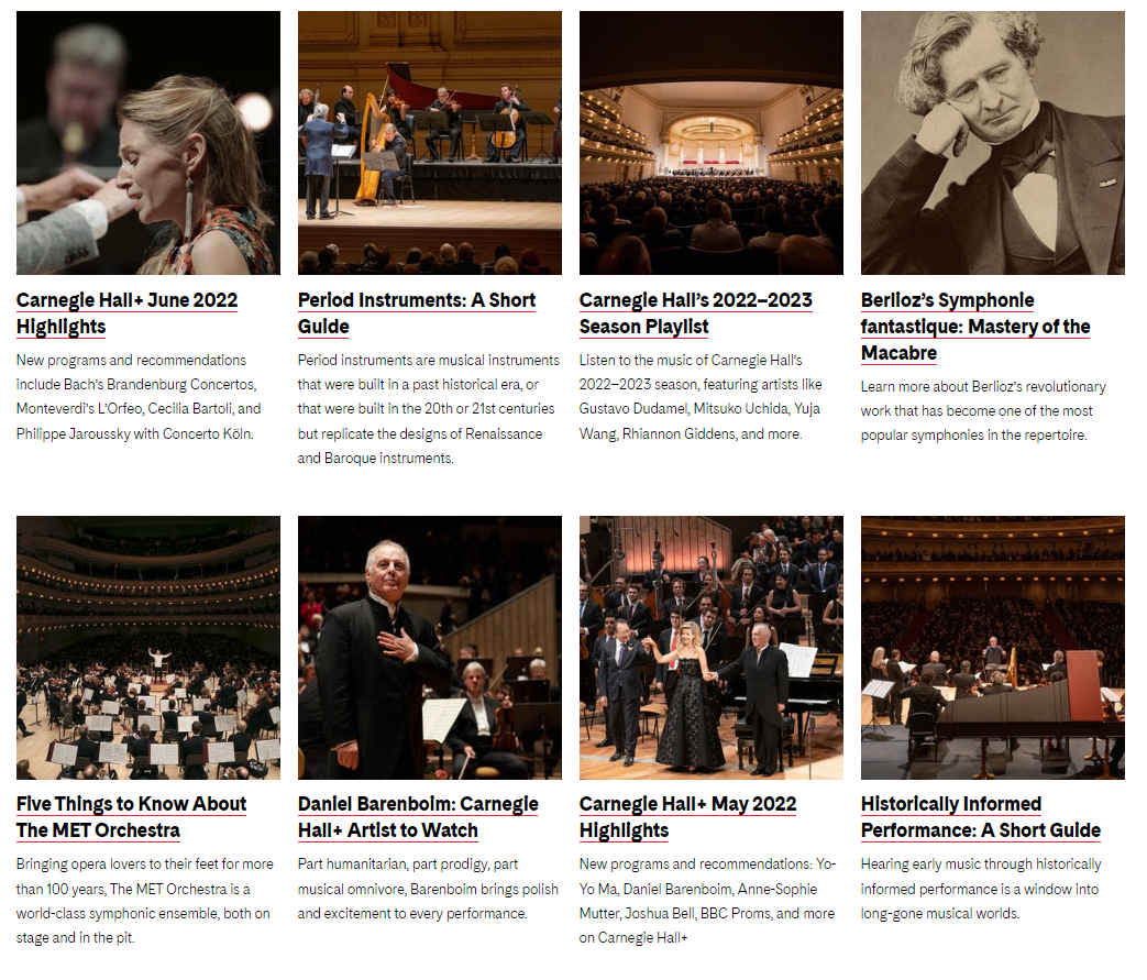 Carnegie Hall Blog Example