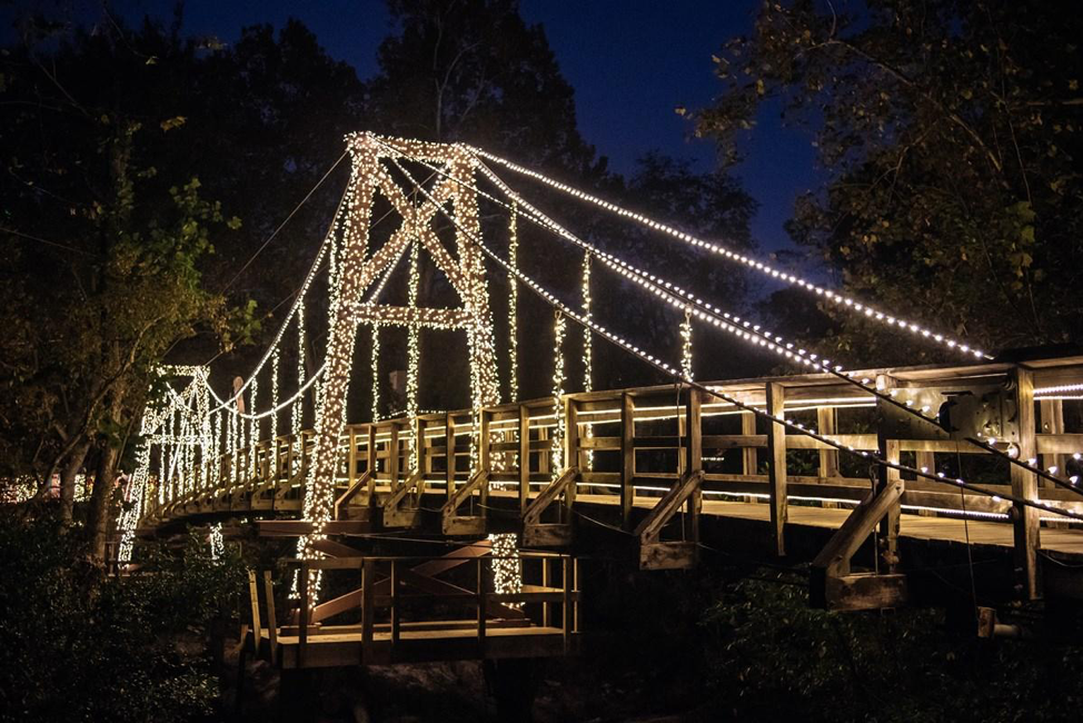 Photo of the Inside of the bridge taking visitors to The MFAH's Christmas Village