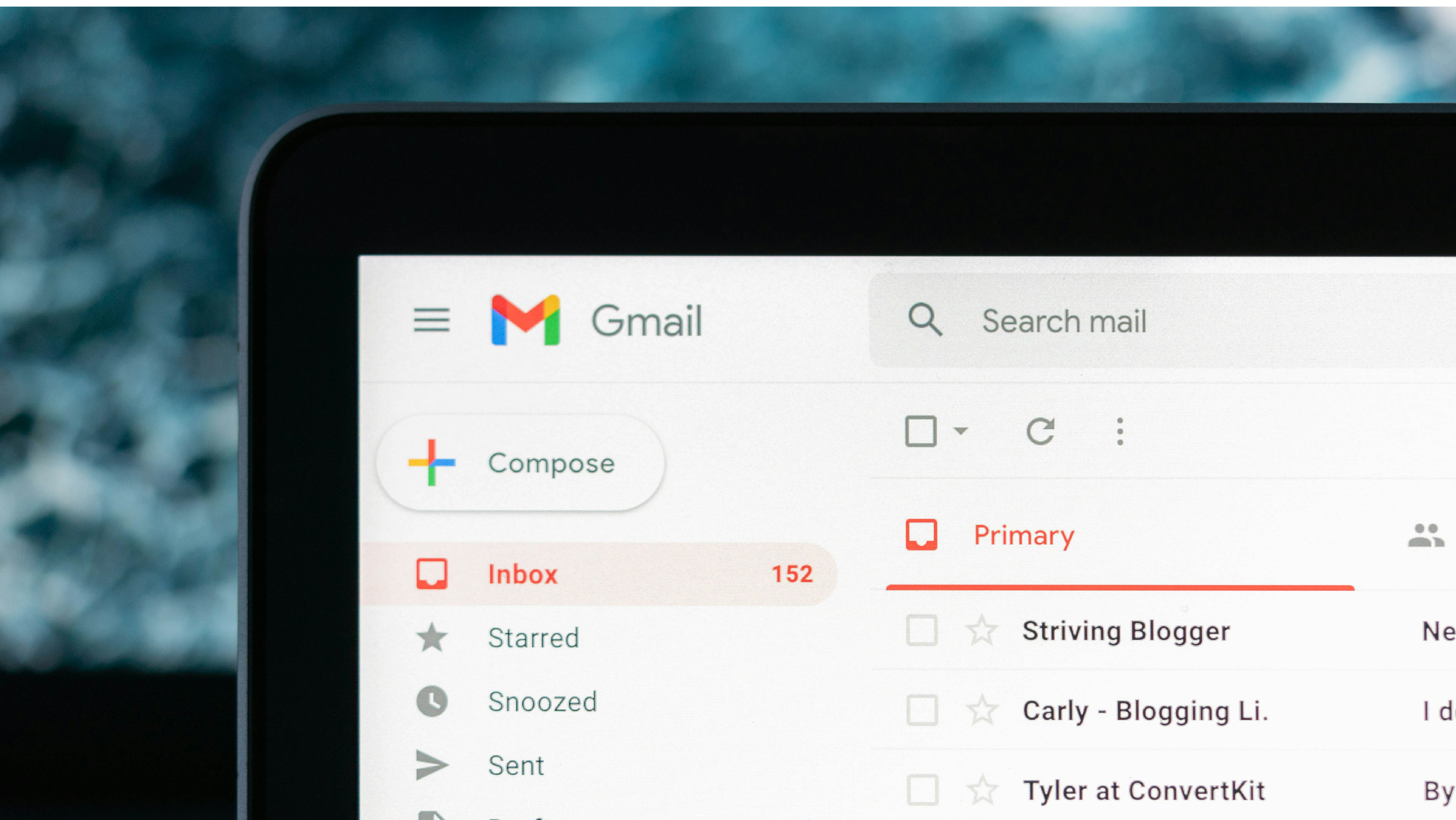 Closeup of GMail Email Service Provider
