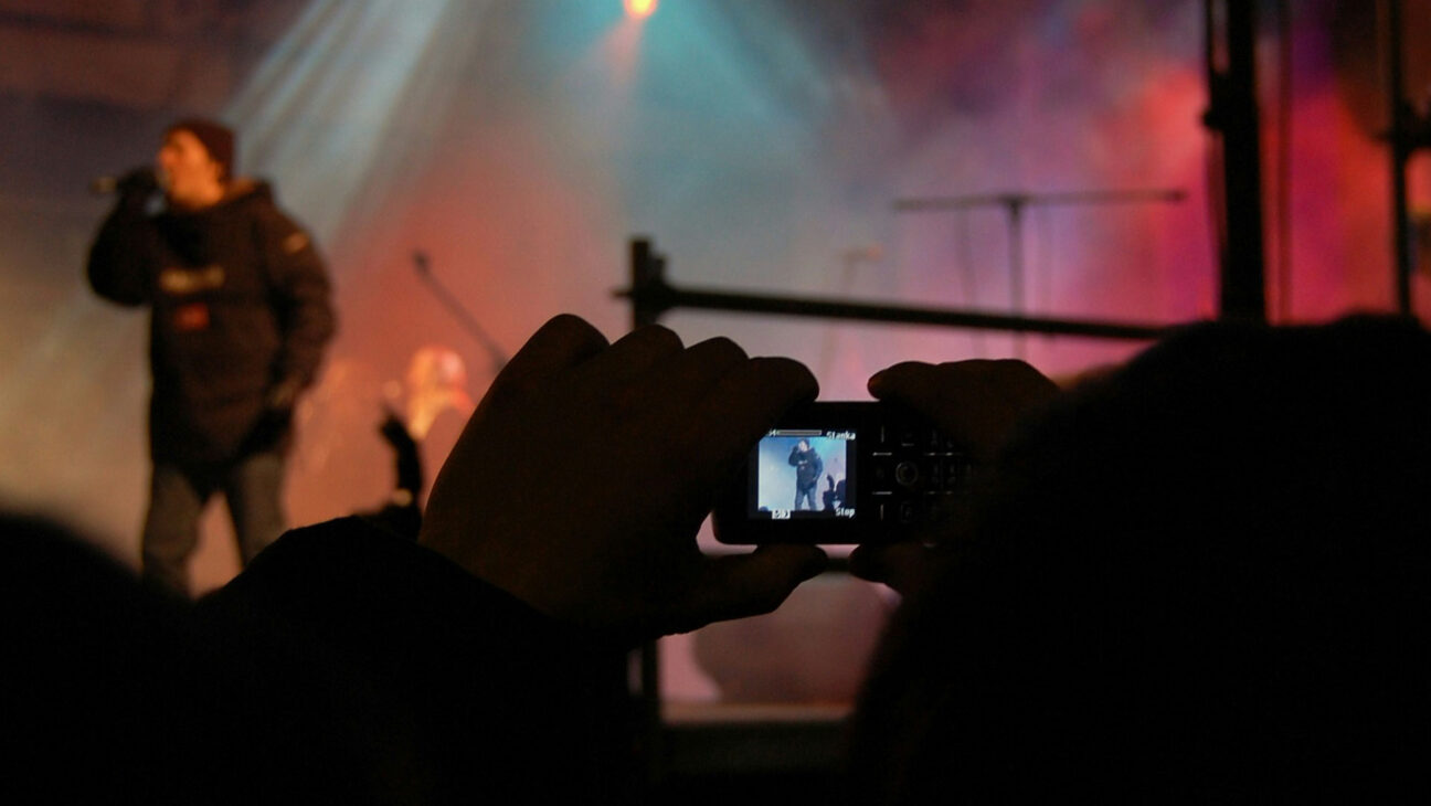 Filming content at a concert